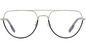 K Logo Silver Geometric Eyeglasses