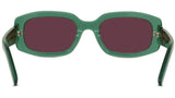 Youthful Energy Green Rectangular Sunglasses