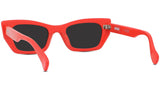 Boke Flower Red Geometric Sunglasses