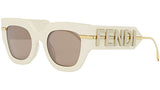 Fendigraphy White Square Sunglasses