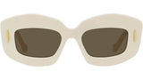 Anagram White Rectangular Sunglasses