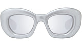 Inflated Silver Cat Eye Sunglasses