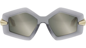 Serpenti Silver Geometric Sunglasses