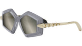 Serpenti Silver Geometric Sunglasses