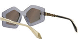 Serpenti Silver Geometric Sunglasses