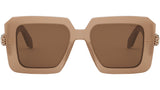 Serpenti Brown Geometric Sunglasses