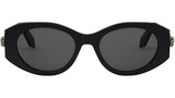 Serpenti Forever Black Oval Sunglasses