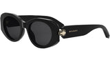 Serpenti Forever Black Oval Sunglasses