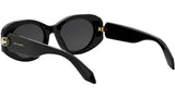 Serpenti Forever Black Oval Sunglasses