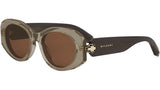 Serpenti Forever Brown Oval Sunglasses