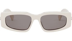 B.zero1 White Rectangular Sunglasses