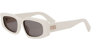 B.zero1 White Rectangular Sunglasses