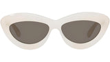 Curvy White Cat Eye Sunglasses