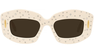 Anagram White Rectangular Sunglasses