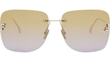 Fendi First Crystal Rose Gold Geometric Sunglasses