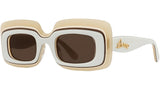 Paula's Ibiza White Rectangular Sunglasses