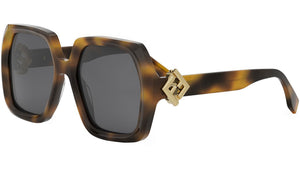 FF Diamonds Havana Square Sunglasses