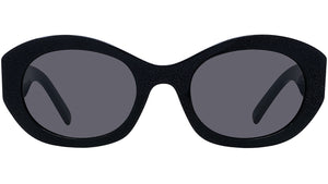 4G Black Oval Sunglasses