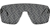 Fendi First Crystal Black Rectangular Sunglasses