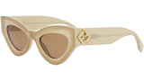 FF Diamonds Beige Cat Eye Sunglasses