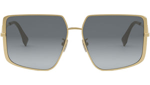 FF Diamonds Shiny Gold Geometric Sunglasses