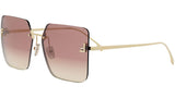 Fendi First Gold Square Sunglasses