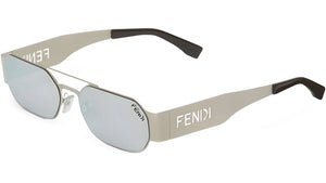 Fendi Cut Out Palladium Rectangular Sunglasses