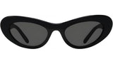 Slim Black Oval Sunglasses