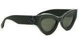 FF Diamonds Green Cat Eye Sunglasses