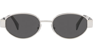 Metal Triomphe Silver Oval Sunglasses