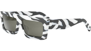 CELINE Monochroms Black and White Striped Rectangular Sunglasses